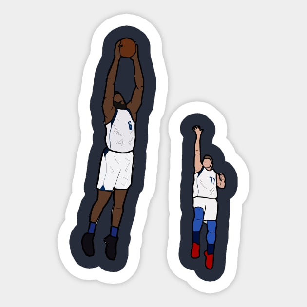 Luka Doncic Alley Oop to DeAndre Jordan - Dallas Mavericks Sticker by xavierjfong